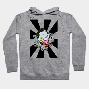 Dope mini masked man cartoon illustration Hoodie